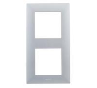 LEGRAND Cadre double de la gamme Niloé Step pour installation composable, couleur aluminium, 398280