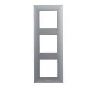 LEGRAND - Cadre triple de la gamme Niloé Step pour installation composable, couleur aluminium, 398281