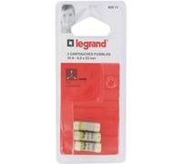 LEGRAND | Cartouches Fusibles Pour Porte-Fusibles, Sans Témoin De Fusion, Lot De 3 Cartouches 8,5x23mm, Protège Contre Courts-Circuits Et Surcharges