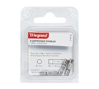 Legrand - Cartouches fusibles pour appareils électroniques - 5x20mm - 1,25A, Argenté