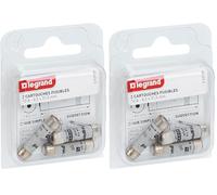 Legrand - Cartouches fusibles pour porte-fusibles - avec témoin - 8,5x31,5mm - 10A, Gris (Lot de 2)