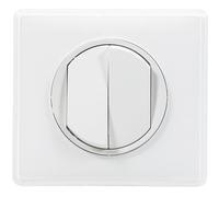 Legrand - Double interrupteur ou va-et-vient avec plaque Céliane Soft - Blanc