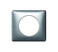 LEGRAND - Plaque Céliane - Plaque de Finition pour Prises et Interrupteurs Céliane - 1 Poste - Métal Aluminium