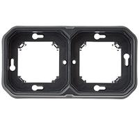 LEGRAND Châssis et support 2 postes encastré, Plexo, anthracite, IP55 | 2 postes encastré horizontal ou vertical, étanche IP55, anthracite, thermoplastique, 156x85mm, usage intérieur et extérieur