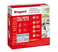 LEGRAND - Coffret de Communication Pré-équipé Full Media - Coffret DTI RJ45/Coaxial - Pour Distribuer Tous Les Médias sur Différentes Prises - Pour Logement T1/T2/T3 - Fabriqué En France - Blanc