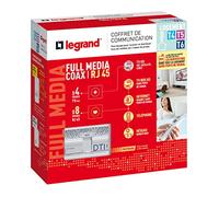 LEGRAND - Coffret de Communication Pré-équipé Full Media - Coffret DTI RJ45/Coaxial - Pour Distribuer Tous Les Médias sur Différentes Prises - Pour Logement T4/T5/T6 - Fabriqué En France - Blanc