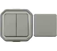 Legrand complet en saillie, Interrupteur va-et-vient, Bouton-poussoir Plexo gris 069719L 1 pc(s)