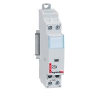 LEGRAND Contacteur 25A 2 ouvertures, bobine 230V, CX³, rail DIN, IP2X | 25A, 230V~, bipolaire 2O, 1 module, IP2X, pour tableau électrique, accepte peigne d'alimentation, sans halogène
