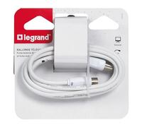 LEGRAND Cordon TV mâle femelle diameter 9,52mm 2m, blanc, câble blindé