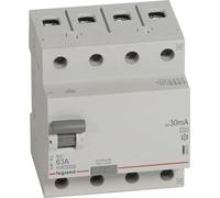 Legrand Disjoncteur différentiel 63A, 30mA, Disjoncteur différentiel, RCD, 4 pôles - 63A / 30mA, 402076