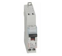407714 Disjoncteur unipolaire + neutre 16A - 1P+N Courbe C - 6/10kA - Automatique et vis - Legrand DX3