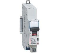 LEGRAND - Disjoncteur Phase + Neutre 230V DNX³ - Pouvoir de Coupure 3000A - 20A Courbe C - Bornes automatiques - 1 Module - Fabriqué En France