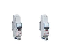 Legrand - Disjoncteur Phase + Neutre - 16A - bornes automatiques - 1 module & Disjoncteur Phase + Neutre - 20A - bornes automatiques - 1 module