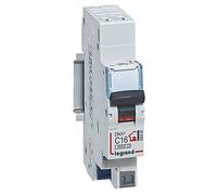 LEGRAND Disjoncteur phase+neutre 16A, DNX³, bornes auto, 1 module | 16A, 230V, courbe c, 1 module, bornes automatiques, pouvoir de coupure 3000A, IP20, montage sur rail DIN