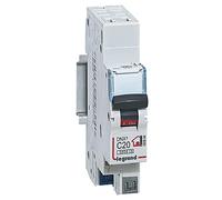 LEGRAND Disjoncteur phase+neutre 20A, DNX³, 1 module, bornes automatiques | 20A, courbe C, 1 module, 230V, bornes automatiques, phase + neutre, pouvoir de coupure 3000A, montage sur rail DIN