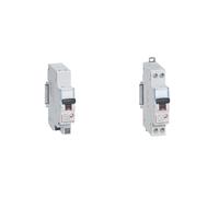 LEGRAND - Disjoncteur Phase + Neutre 230V DNX³ - Pouvoir de Coupure 3000A - 10A Courbe C & Disjoncteur Phase + Neutre - 20A - bornes à vis - 1 module