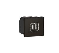 Legrand - Double chargeur USB Type-A Mosaic 3A 2 modules - noir mat