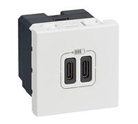 Legrand - Double chargeur USB Type-C Mosaic 3A 2 modules - blanc