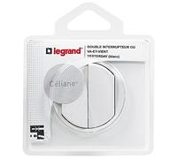 Legrand - Double interrupteur ou va-et-vient avec plaque Céliane Soft - Blanc