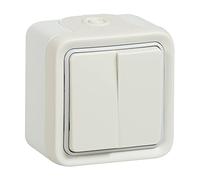 Legrand - Double interrupteur ou va-et-vient Plexo apparent - Blanc