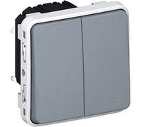 Legrand Double interrupteur/va-et-vient 069925 Plexo IP55 saillie Gris