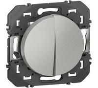Legrand - Poussoir double dooxie 6A 250V~ finition alu - emballage blister