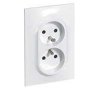 LEGRAND | Double Prise De Courant Avec Terre, Neptune 16A 1 Poste, Fixation À Vis Ou À Griffes, Avec Éclips De Protection Pour Enfants, Prête À Installer