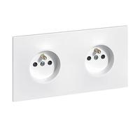 LEGRAND | Double Prise De Courant Précâblée Neptune, Installation Facile Sans Outil, Éclips De Protection Pour Enfants, Appareil Complet Prêt À Installer