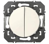 LEGRAND - Interrupteur Mural Double ou Va-et-vient 10AX dooxie - Commande d'Éclairage (Sans Plaque) - Prêt à Installer - Fabriqué En France - Blanc
