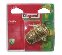 Legrand - Douille pour ampoule E27 - avec bague - acier laitonné