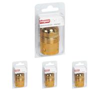 LEGRAND - Douille E27 pour Ampoule - Douille en Acier Laitonné avec Borne de Terre - Puissance Max : 150W - Fabriqué En France (Lot de 4)