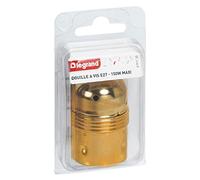 LEGRAND - Douille E27 pour Ampoule - Douille en Acier Laitonné avec Borne de Terre - Puissance Max : 150W - Fabriqué En France