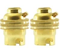 Legrand - Douille pour ampoule B22 - avec bague - sortie de câble droite - laiton (Lot de 2)