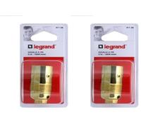 Legrand - Douille pour ampoule E14 - acier laitonné (Lot de 2)