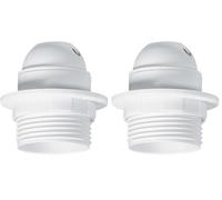 Legrand - Douille pour ampoule E27 - avec bague -sortie de câble latérale -plastique blanc (Lot de 2)