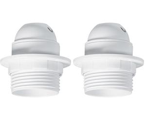 Legrand - Douille pour ampoule E27 - avec bague -sortie de câble latérale -plastique blanc (Lot de 2)