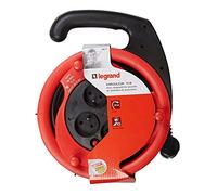 Legrand - Enrouleur à usage domestique - 4 prises de courant - câble 15m | 4 prises avec terre, câble 15m, usage domestique, protection enfants, poignée de transport et accrochage