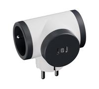 LEGRAND | Fiche 2 Prises 2P+T latérales 16A 3680W et 2 Ports USB Type C Charge Rapide, Protection Enfant intégrée