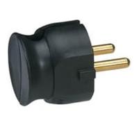 Legrand – Fiche extra-plate mâle sans terre 16A, sortie latérale, noir (blister)