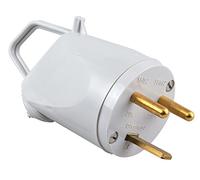 Legrand - Fiche de puissance mâle avec terre 20A - avec anneau - 2 broches - gris