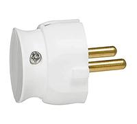 Legrand - Fiche extra-plate mâle sans terre - 16A - sortie latérale - blister - blanc