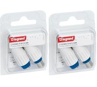 Legrand - Fiche femelle + mâle télévision coaxiale - Ø9,52mm (Lot de 2)