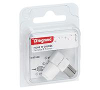 Legrand - Fiche femelle télévision coaxiale - Ø9,52mm - sortie de câble latérale