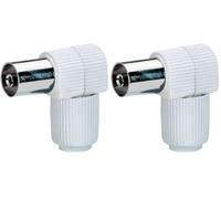 Legrand - Fiche femelle télévision coaxiale - Ø9,52mm - sortie de câble latérale (Lot de 2)