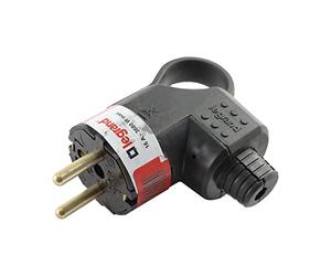 LEGRAND - Fiche Mâle Avec Terre - Fiche Electrique Caoutchouc avec Serre-Câble à Vis - 16A - Sortie par le Côté - Fabriqué En France - Noire