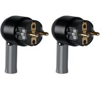 Legrand - Fiche mâle avec terre plastique - extraction facilitée - noir (Lot de 2)