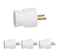 Legrand - Fiche mâle avec terre plastique - sortie du câble par l'arrière - blanc (Lot de 4)