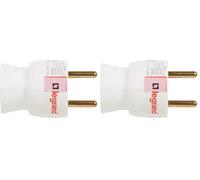 Legrand - Fiche mâle avec terre plastique - sortie du câble par le dessous - blanc (Lot de 2)