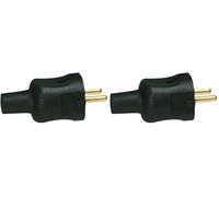 Legrand - Fiche mâle sans terre - caoutchouc - 16A, Noir (Lot de 2)