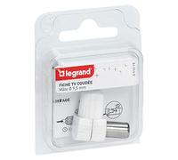 Attache-fil Legrand fiche tv coaxiale normalisée mâle sortie latérale diametre ø9,52mm